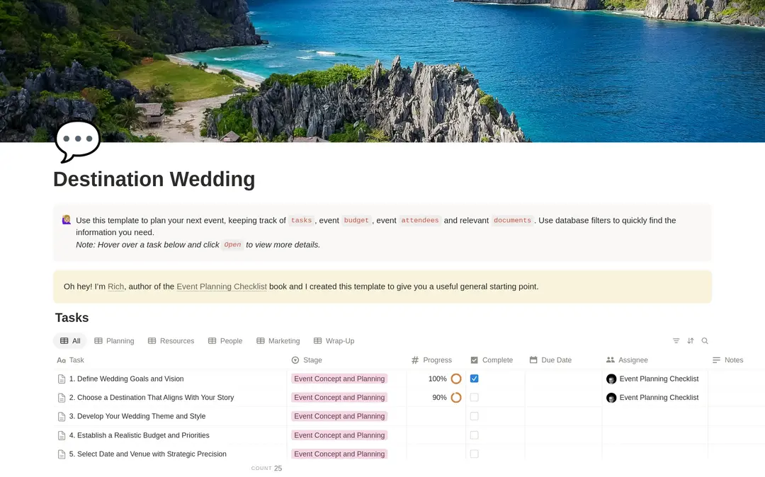 Destination Wedding Planning Checklist preview