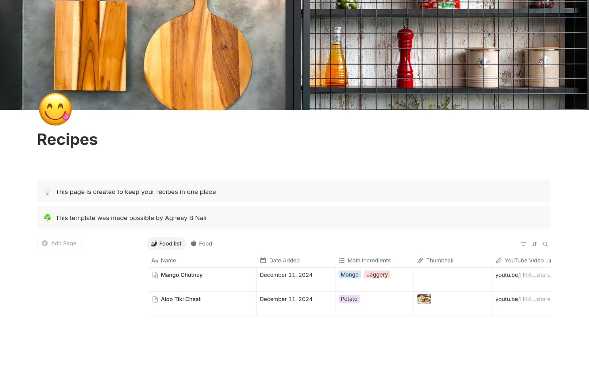 A template preview for Recipe Book