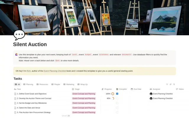 Silent Auction Planning Checklist preview