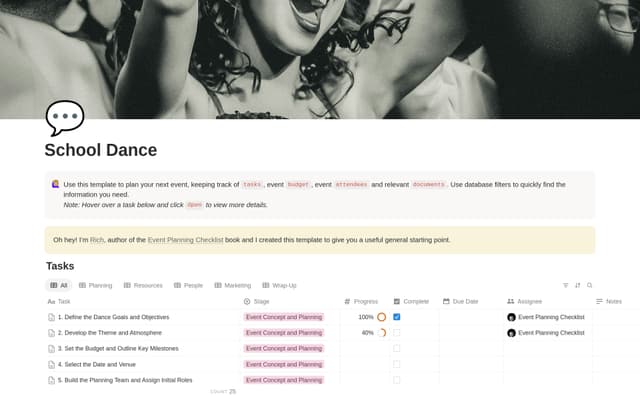 School Dance Planning Checklist preview