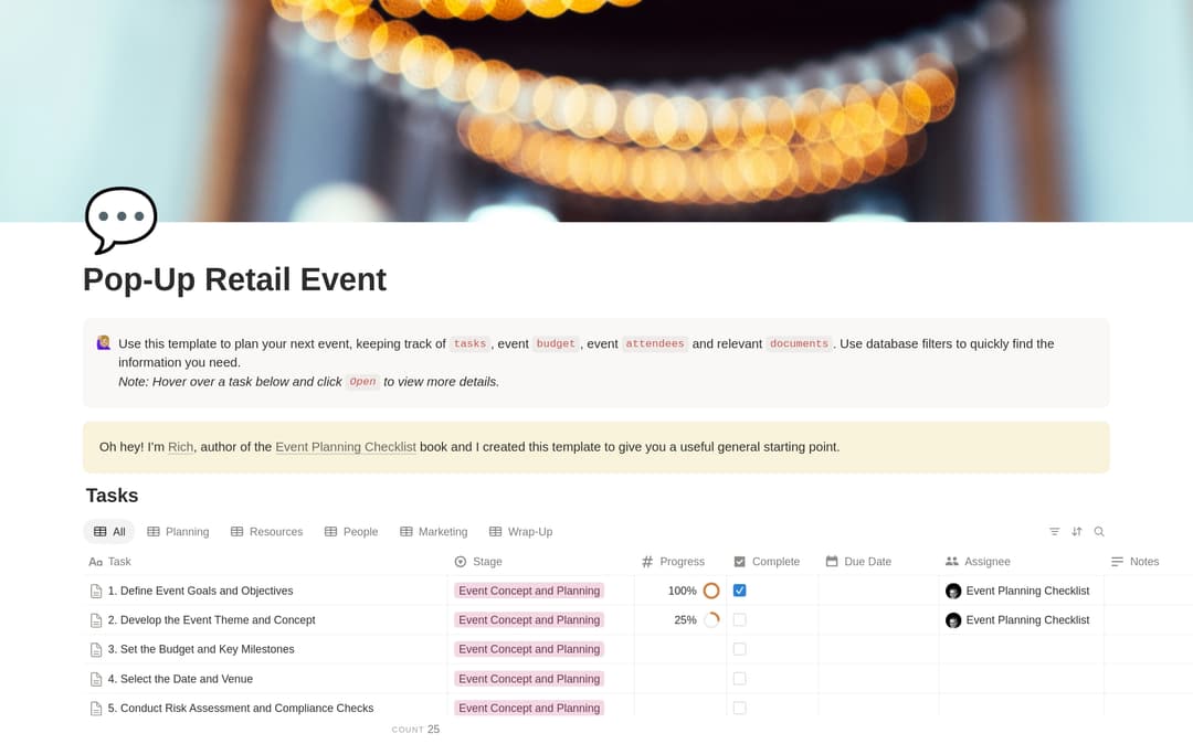 Pop-Up Shop Planning Checklist preview
