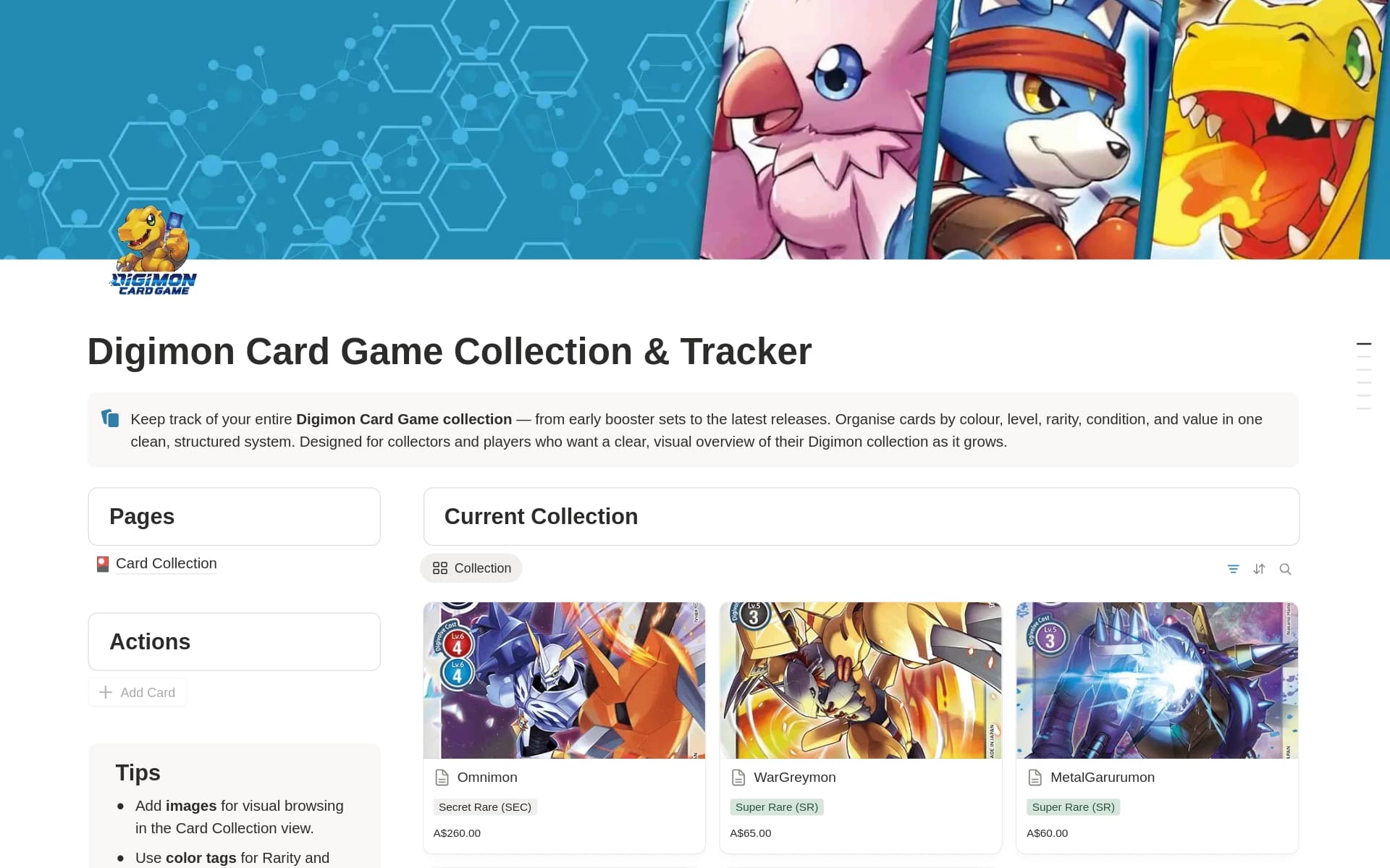 Digimon Card Game Collection Tracker Template by Nebula | Notion Marketplace Digimon Card Game Collection Tracker Template by Nebula | Notion Marketplace