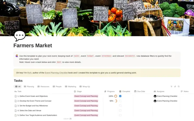 Farmers Market Planning Checklist preview