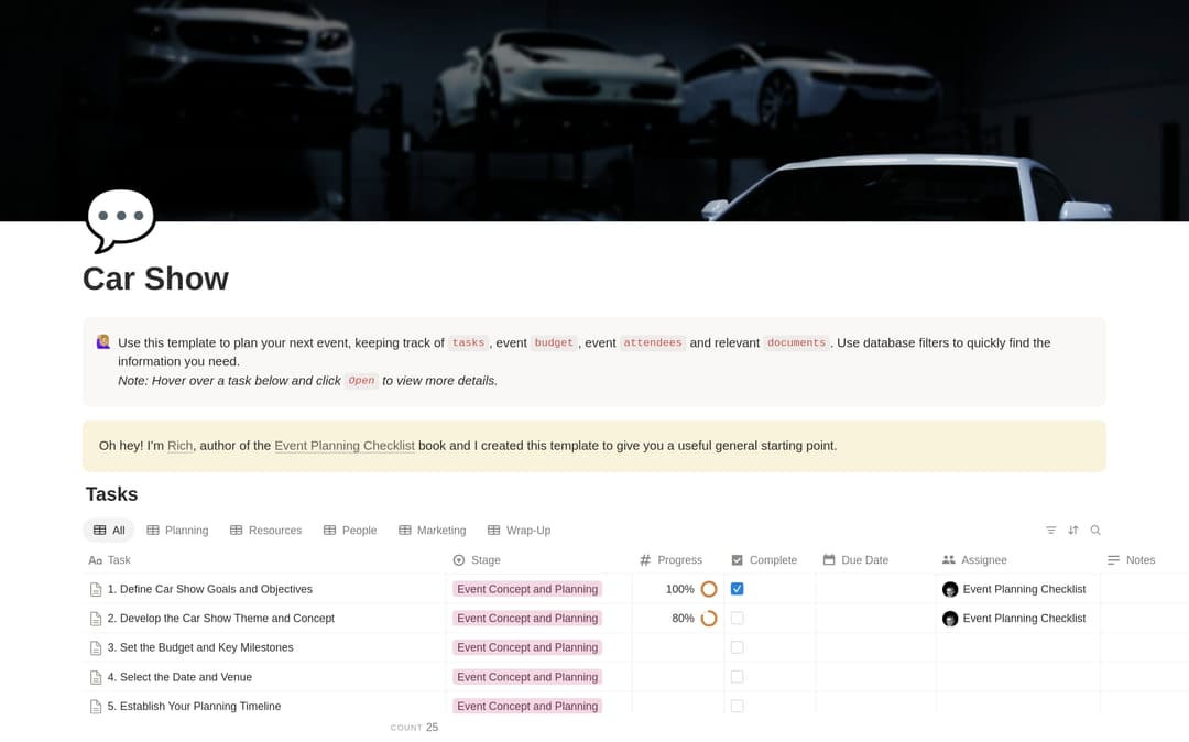 Car Show Planning Checklist preview
