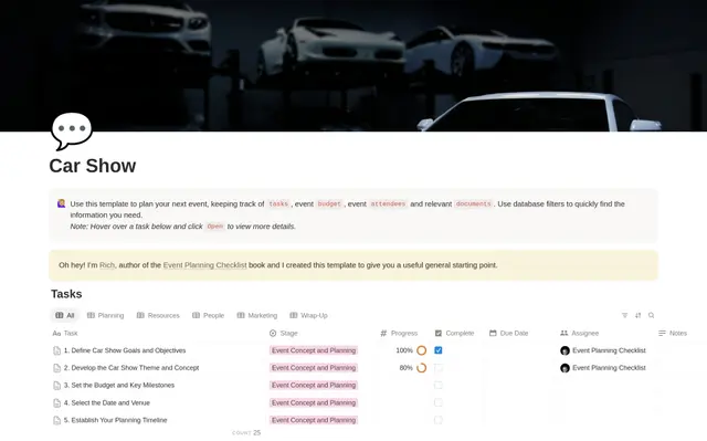 Car Show Planning Checklist preview