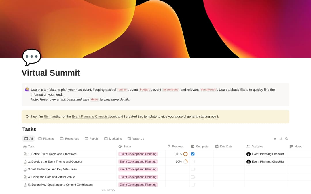 Virtual Summit Planning Checklist preview