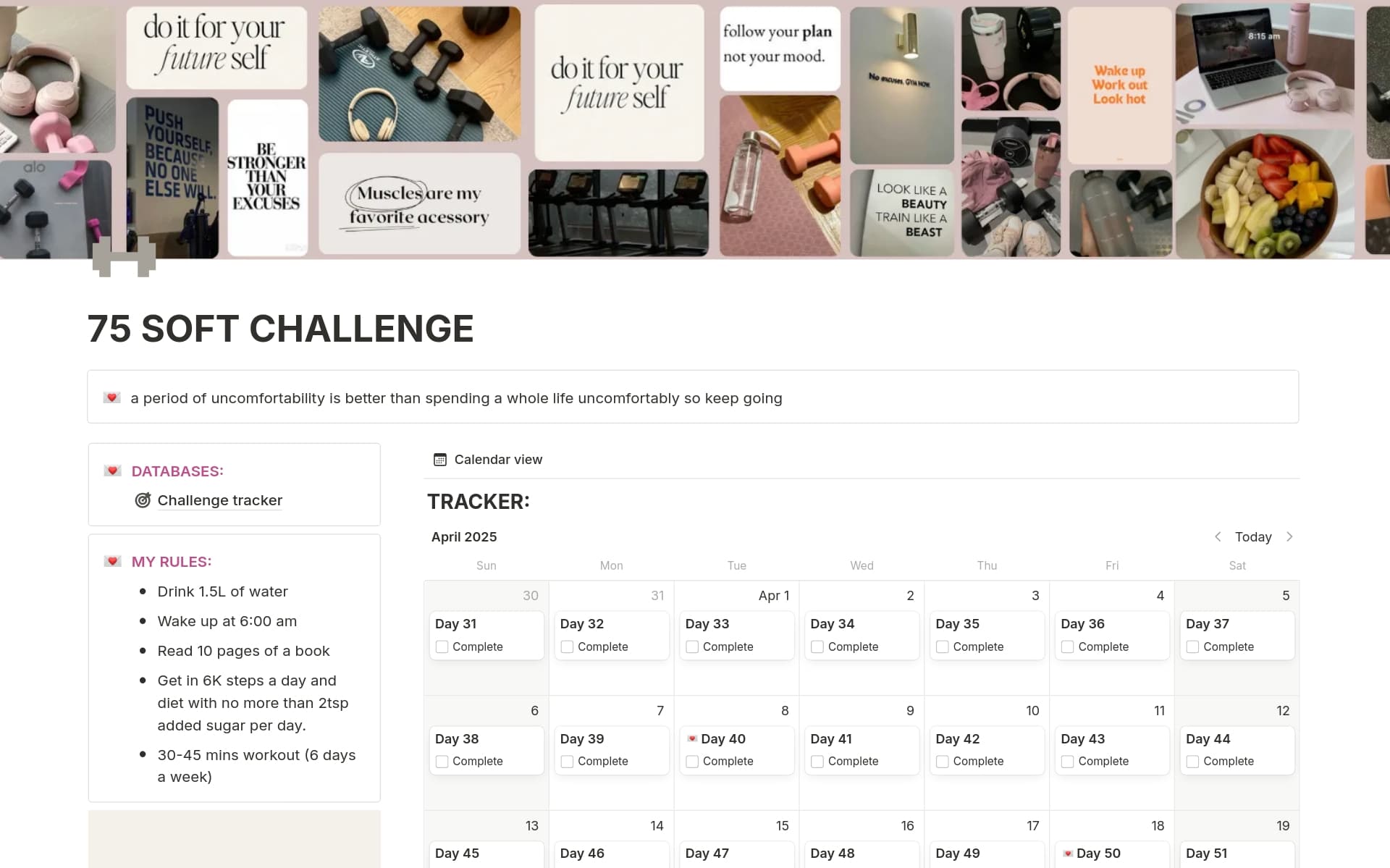 75 SOFT CHALLENGE Template by n-otionista.n | Notion Marketplace 75-soft-challenge-template-by-n-otionista-n-notion-marketplace