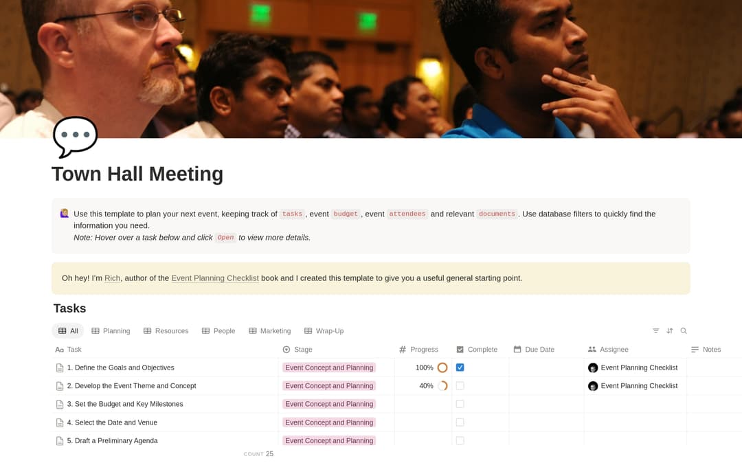 Town Hall Meeting Planning Checklist preview