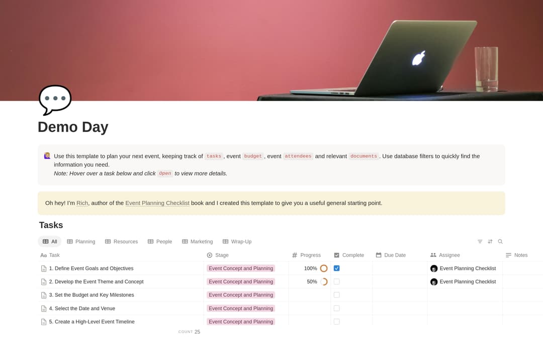 Demo Day Planning Checklist preview