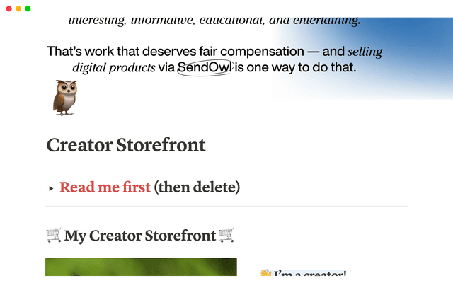 Creator Storefront