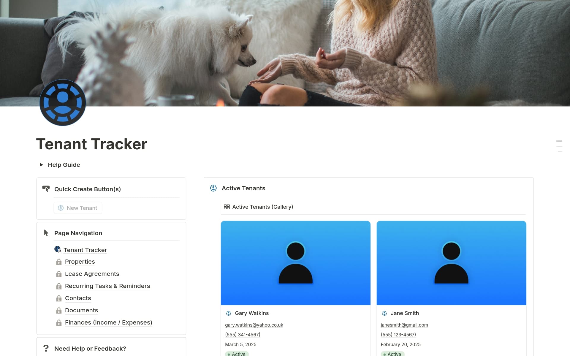 A template preview for Real Estate Tenant Tracker Lite