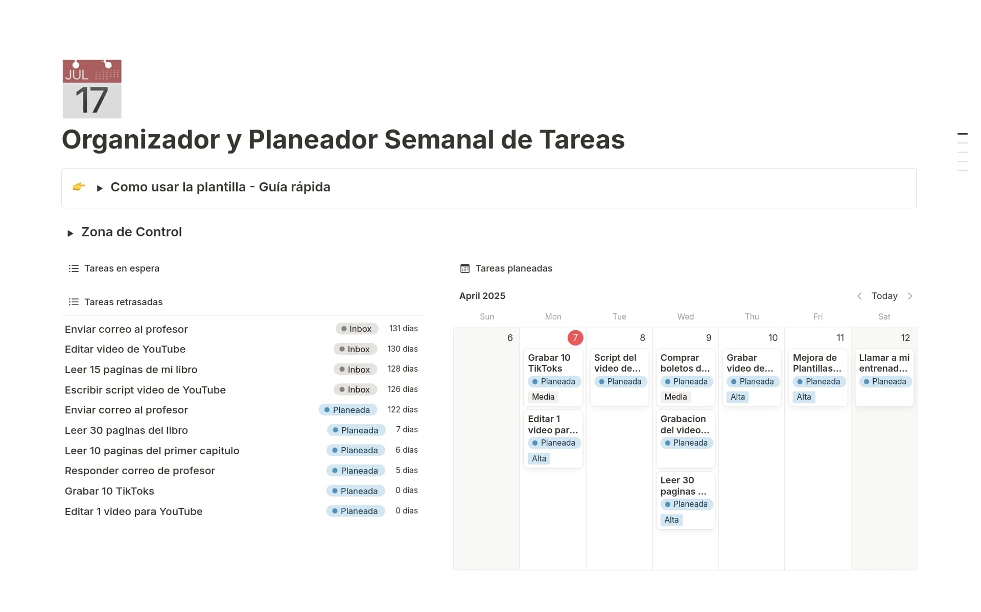 Para quien es perfecta esta plantilla? - Si tienes problemas para visualizar tus objetivos semanales de manera simple, y de distribuir tus tareas en los días de la semana para cumplir estos objetivos, entonces esta plantilla te ayudara con todos estos problemas!