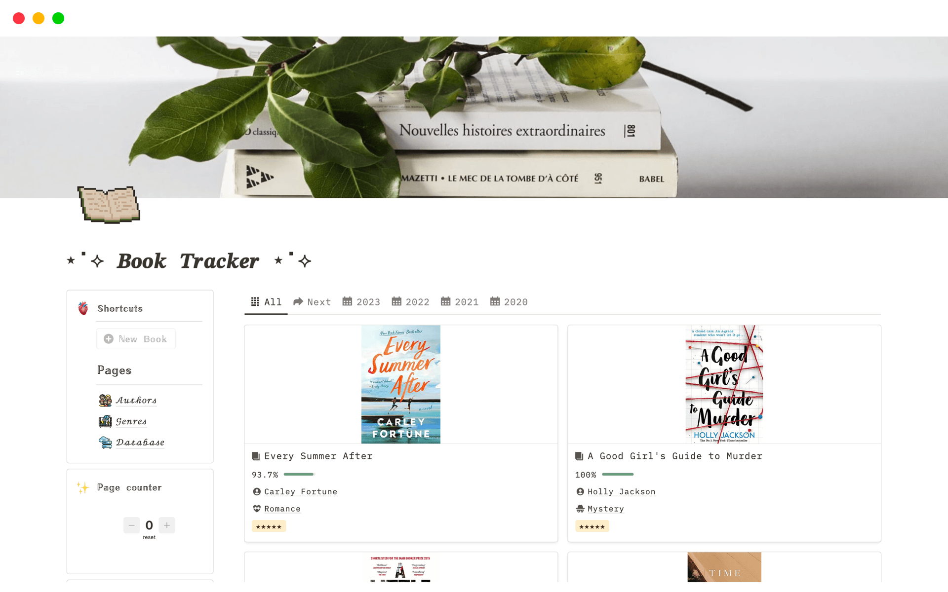 Keep tracking your reading progress with our template.