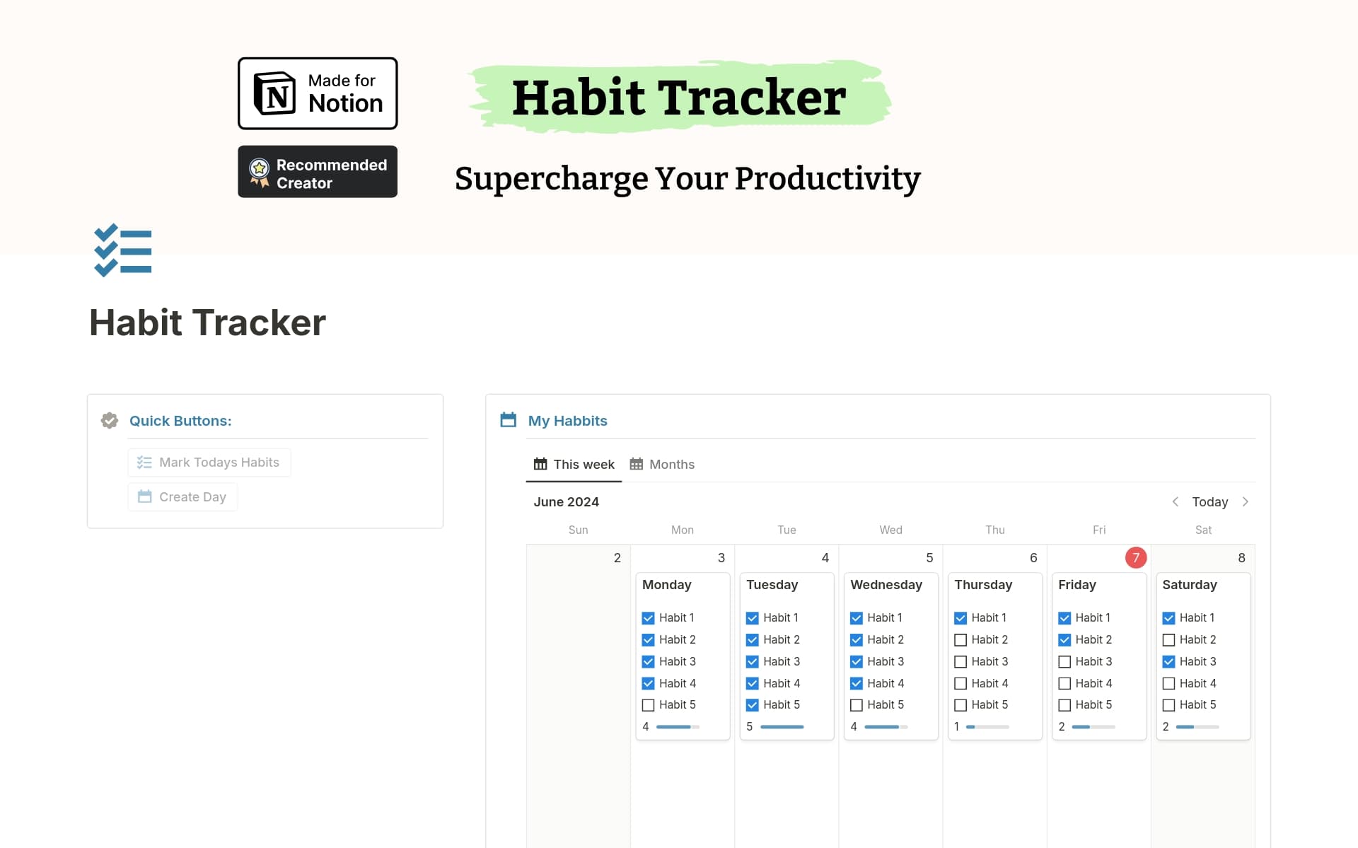 Notion Daily Habit Tracking