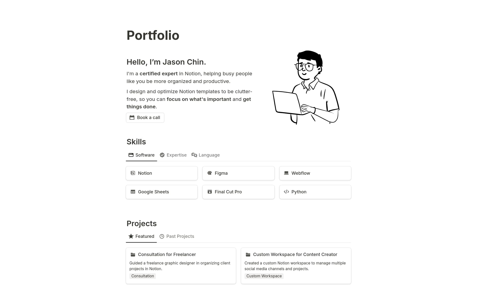 A template preview for Personal Portfolio