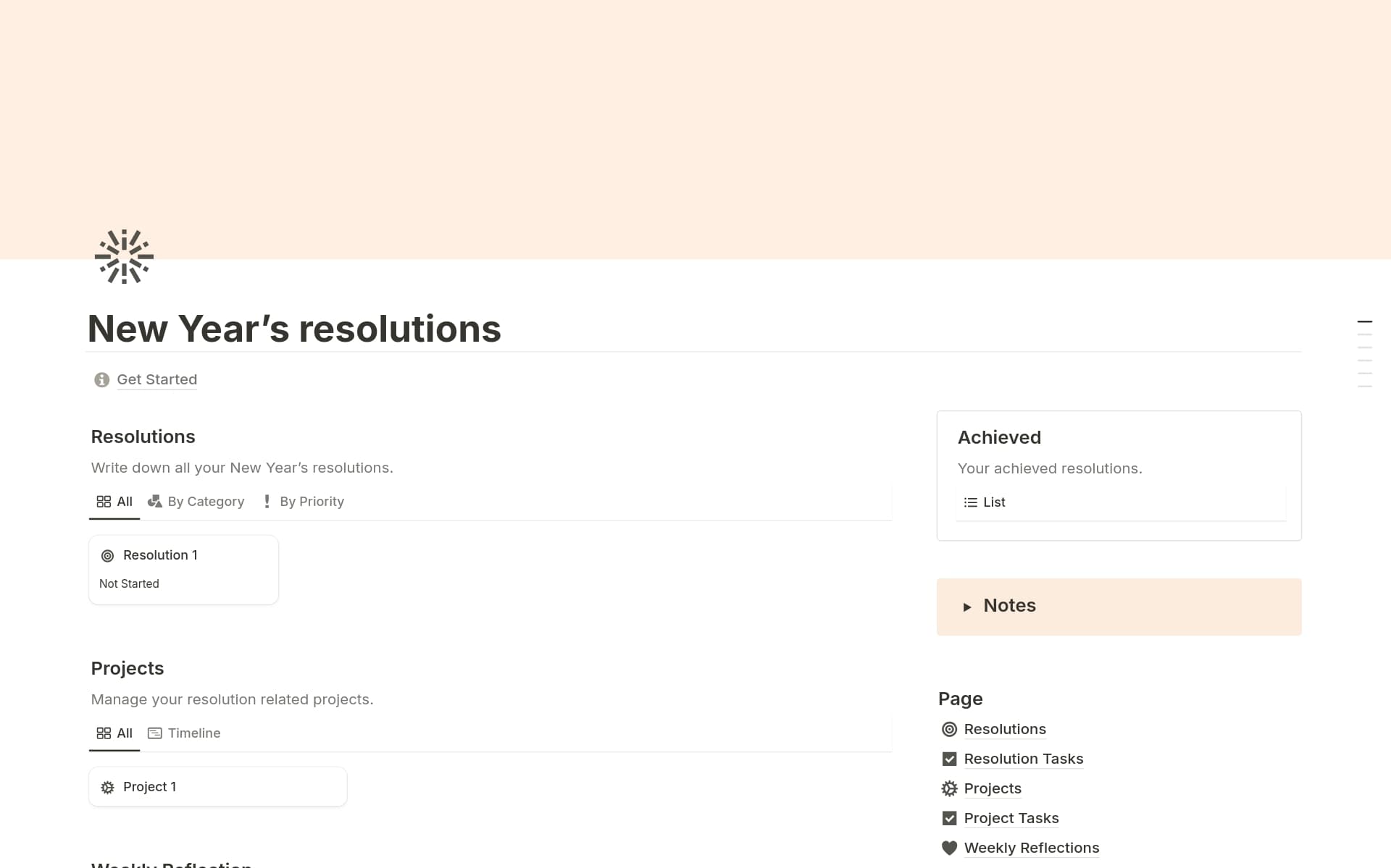 New Year's Resolutions planner Template by Jans | Notion Marketplace