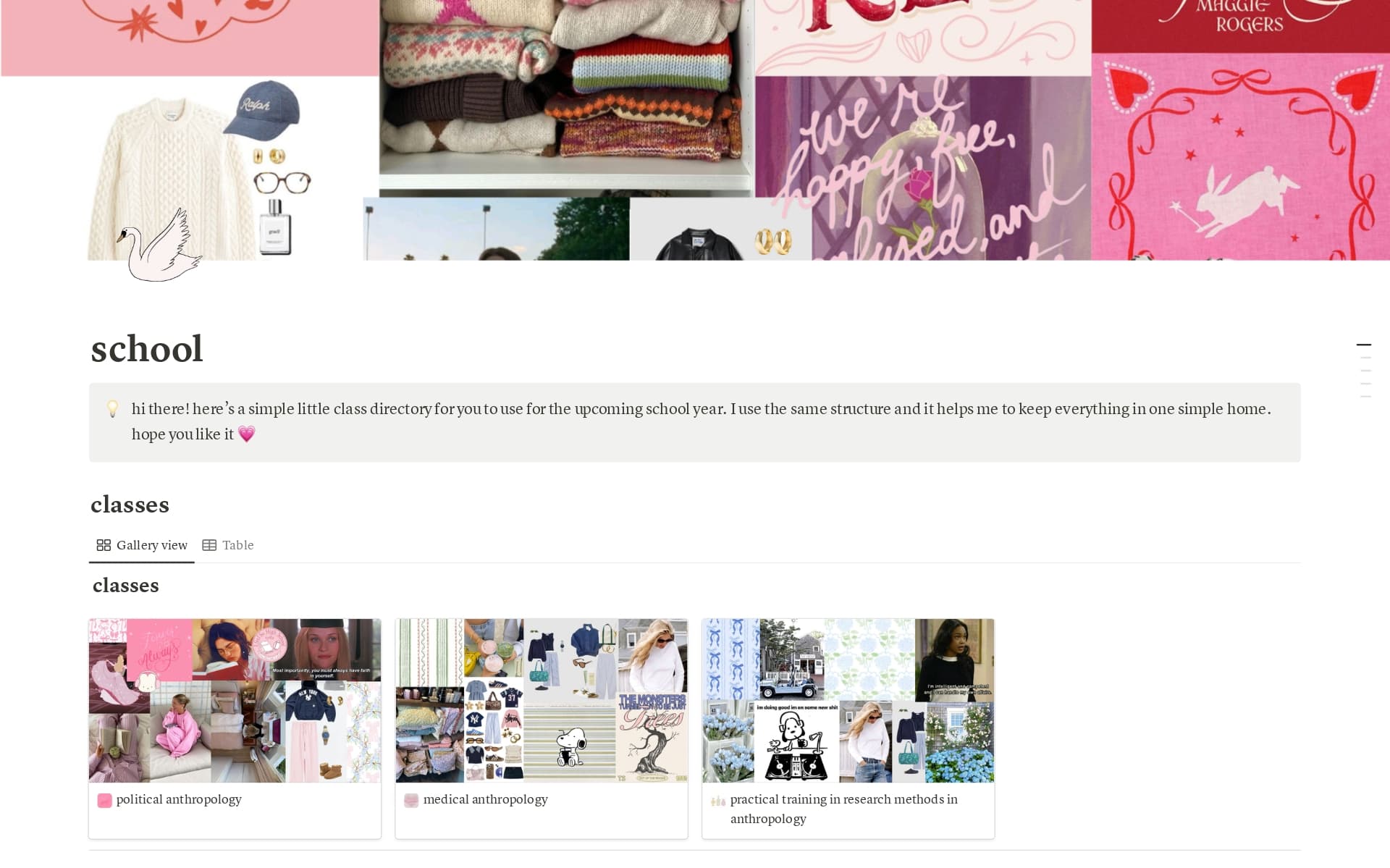 A template preview for fiona's school dashboard