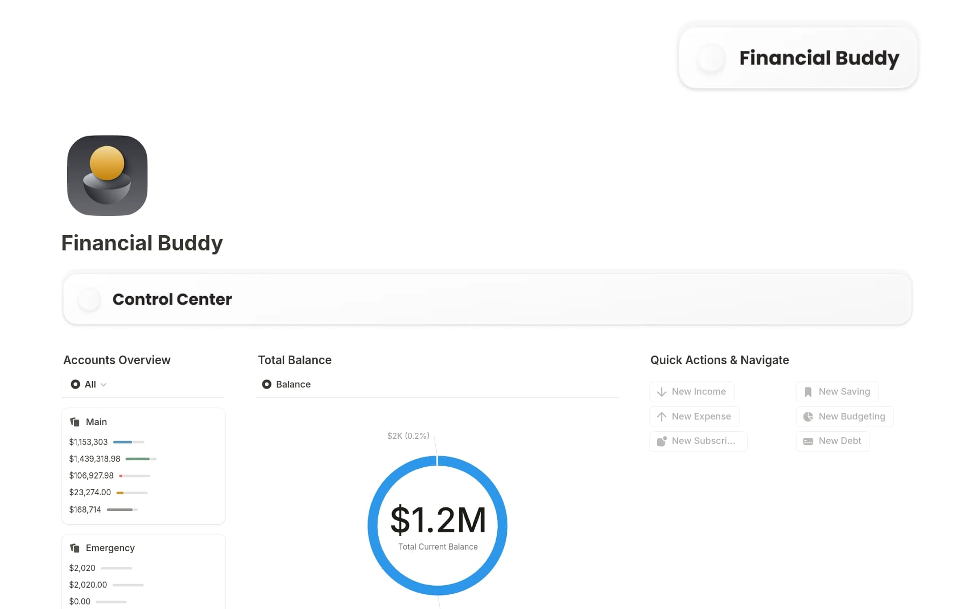 Financial Buddy template preview