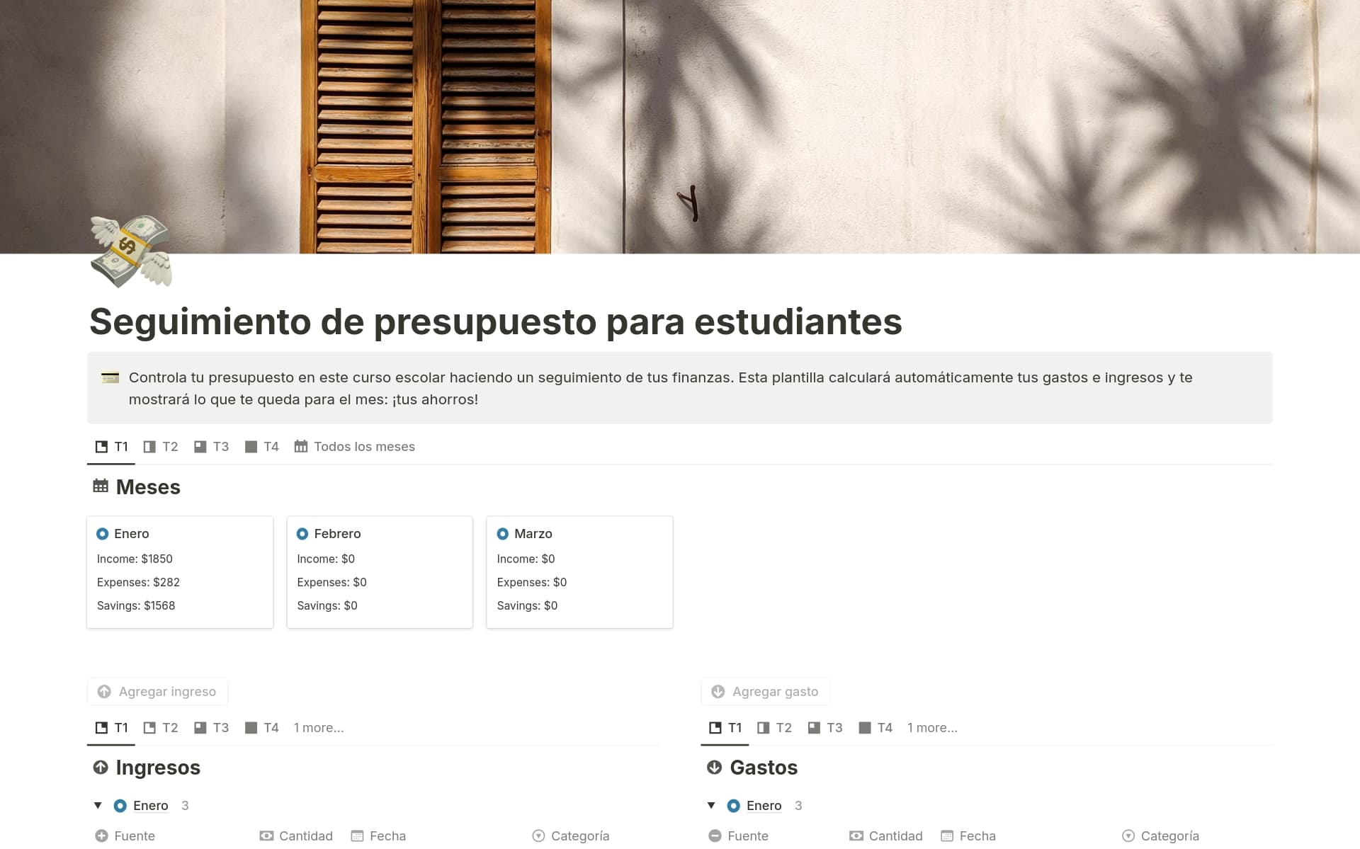 Captura de pantalla de la colección Convierte tus metas en hábitos de Notion