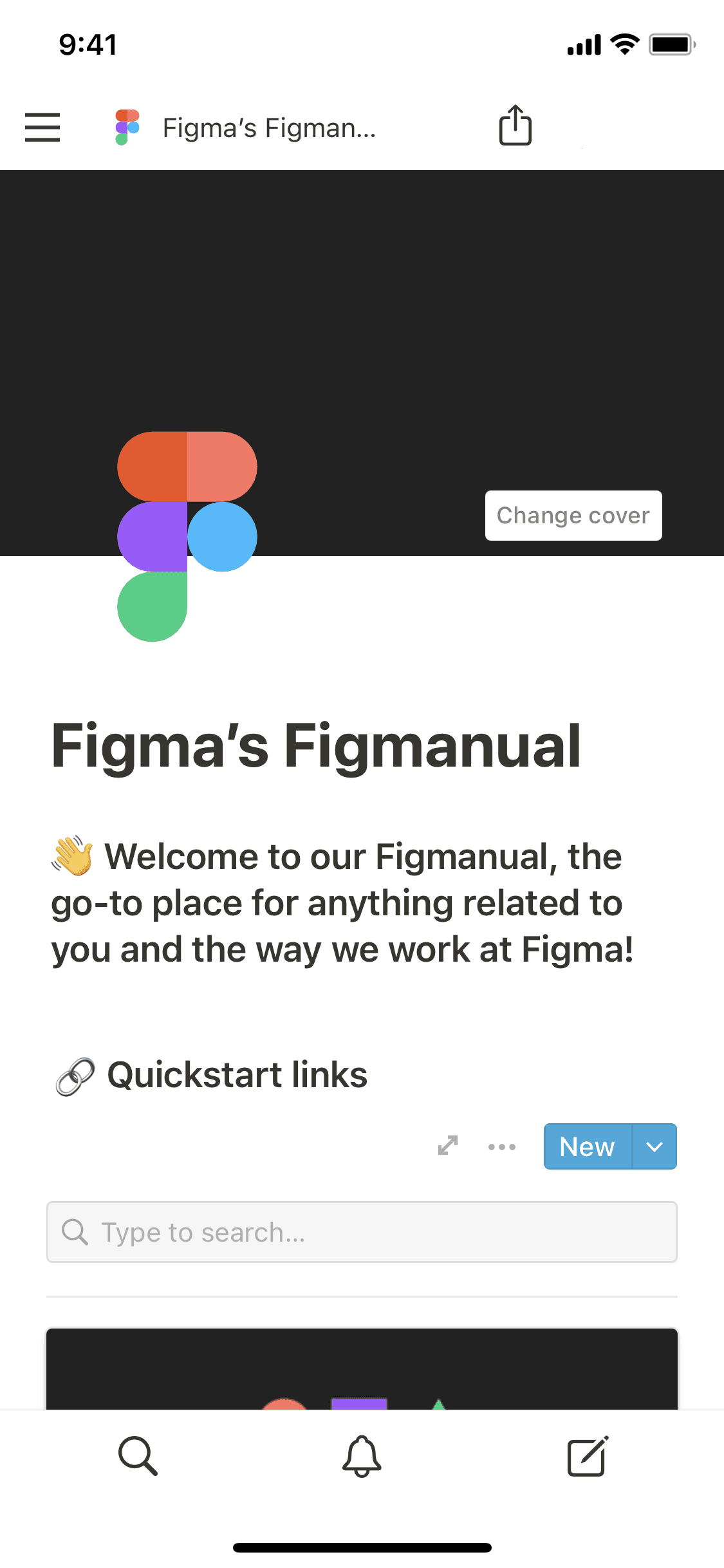 一張 Notion 行動應用程式的螢幕截圖