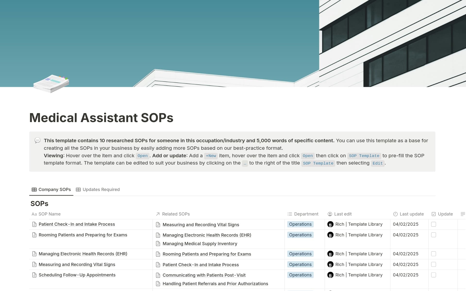 Do you need to create SOPs but don't know where to start? Buy our expertly crafted set of 10 essential SOPs - 5,000 words of best-practice procedures - in Notion format and save yourself over 10 hours of research, writing, and formatting.
