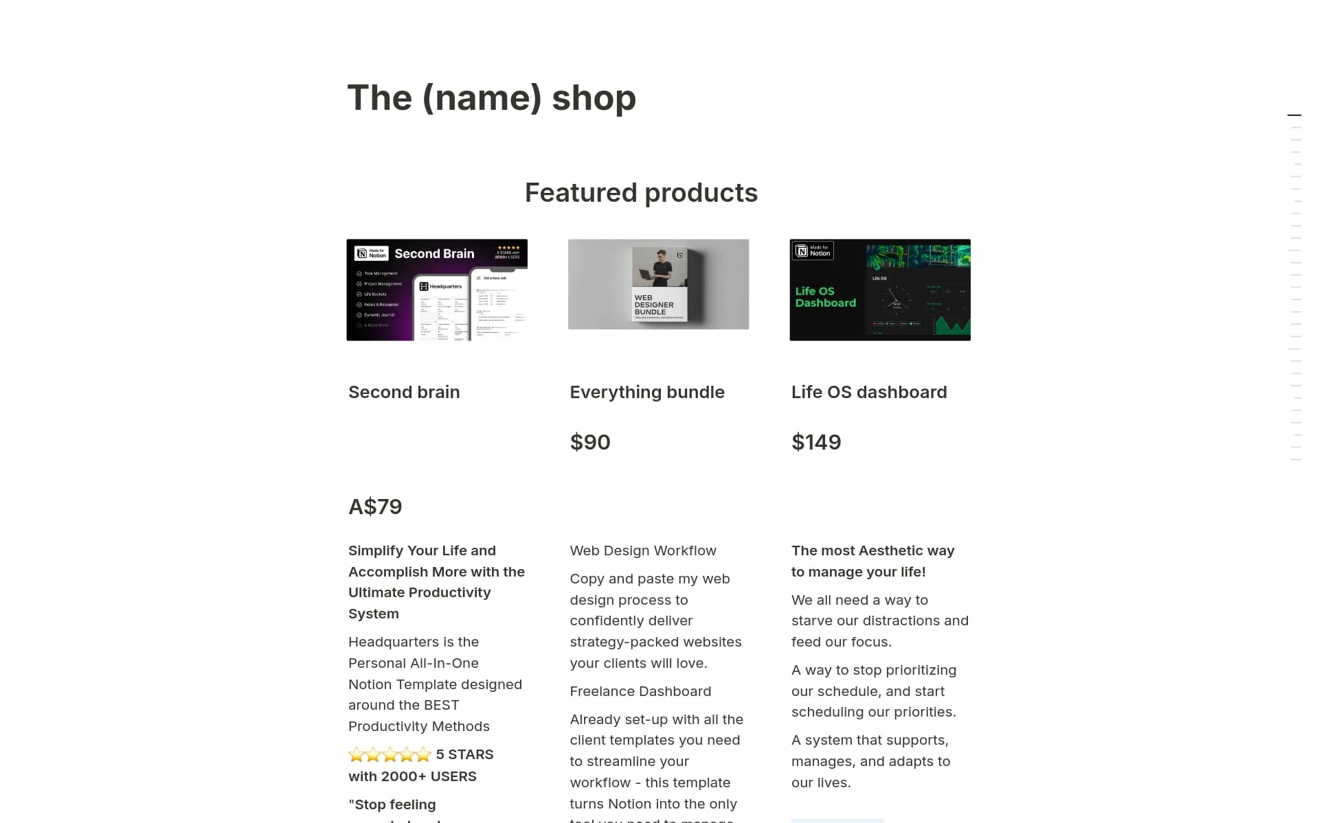 A template preview for Ecommerce website