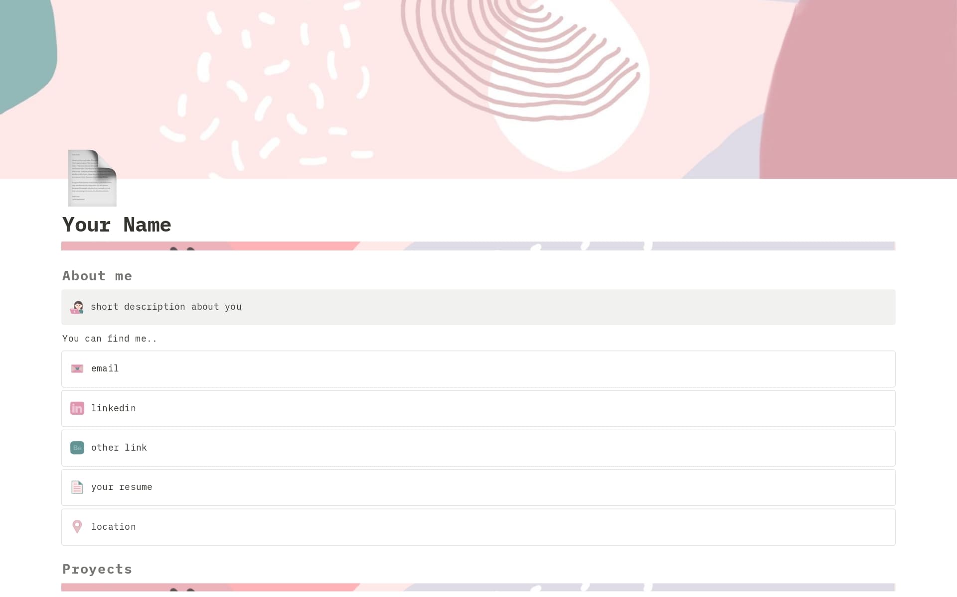 A template preview for Resume