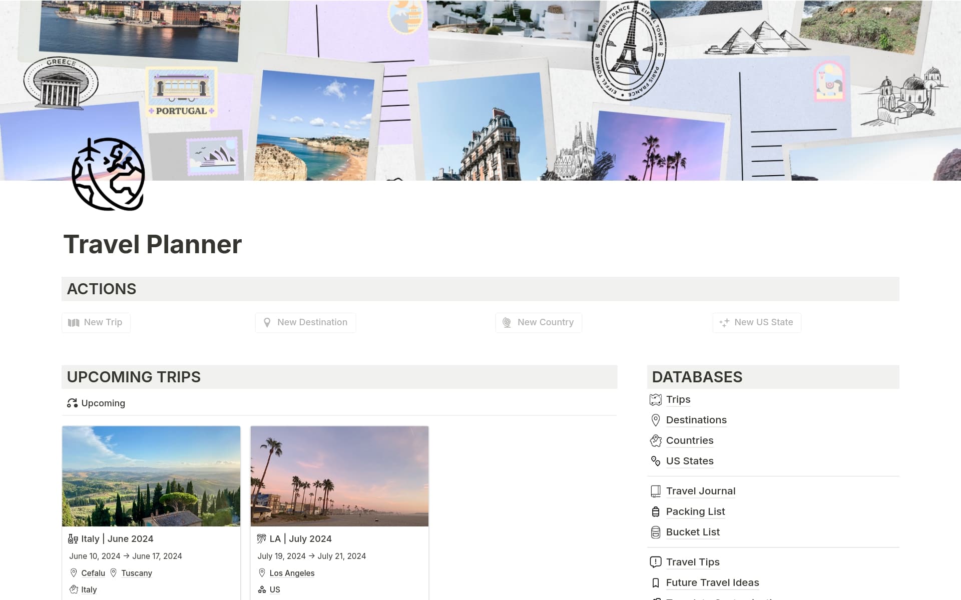All-in-one Travel Planner | Journal & Packing List Template by