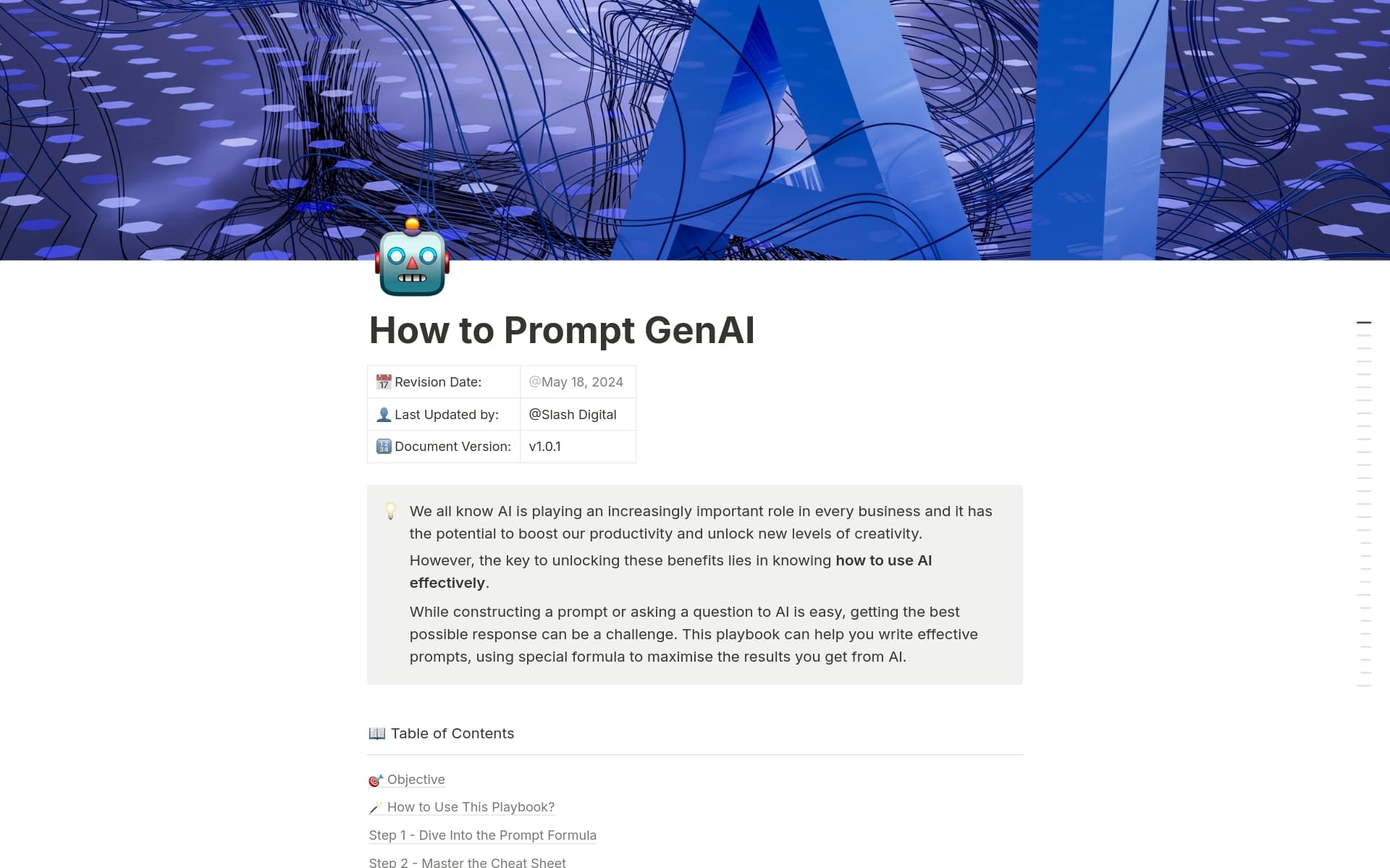 A template preview for How to Prompt GenAI