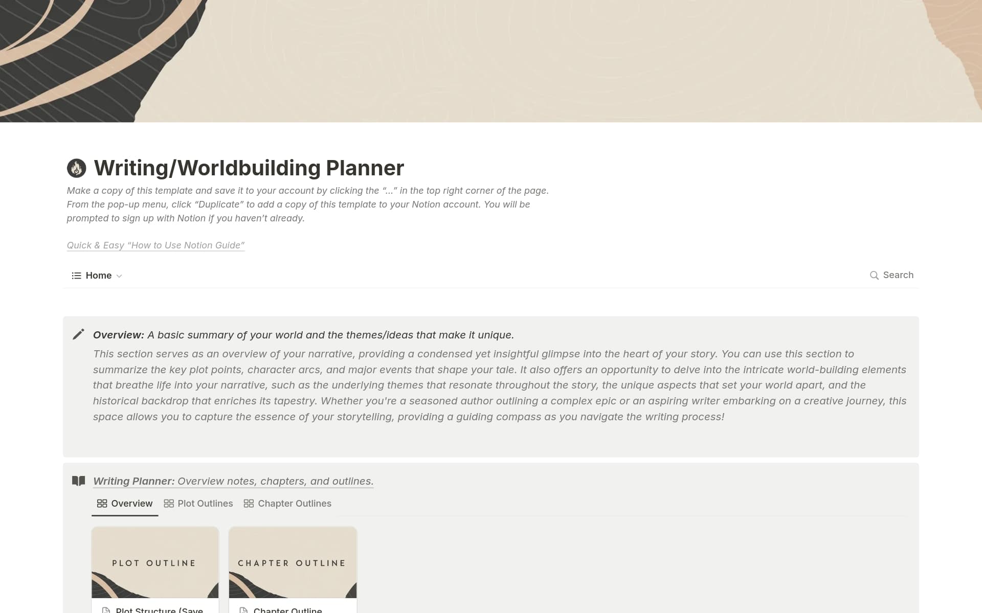 Duo Writing & Worldbuilding Planner Template | Notion Marketplace