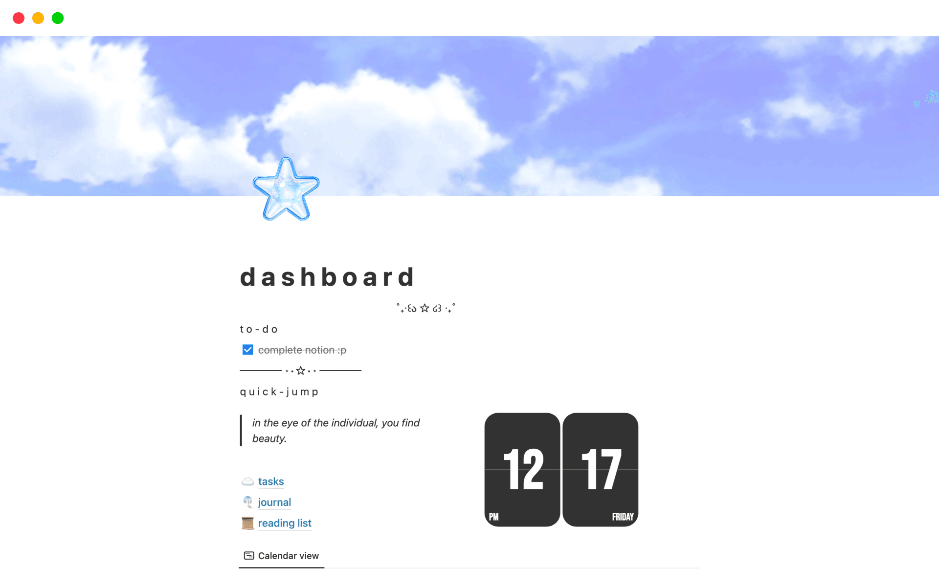 A template preview for Aesthetic blue template