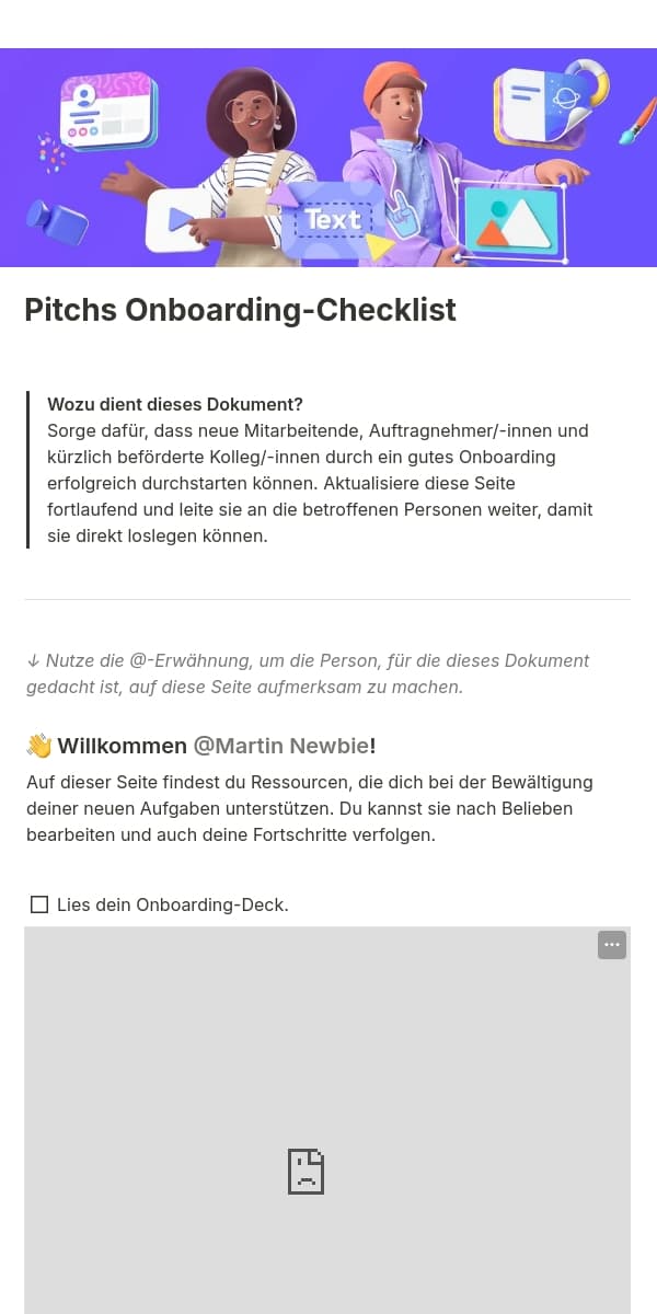 Screenshot der mobilen Notion-App