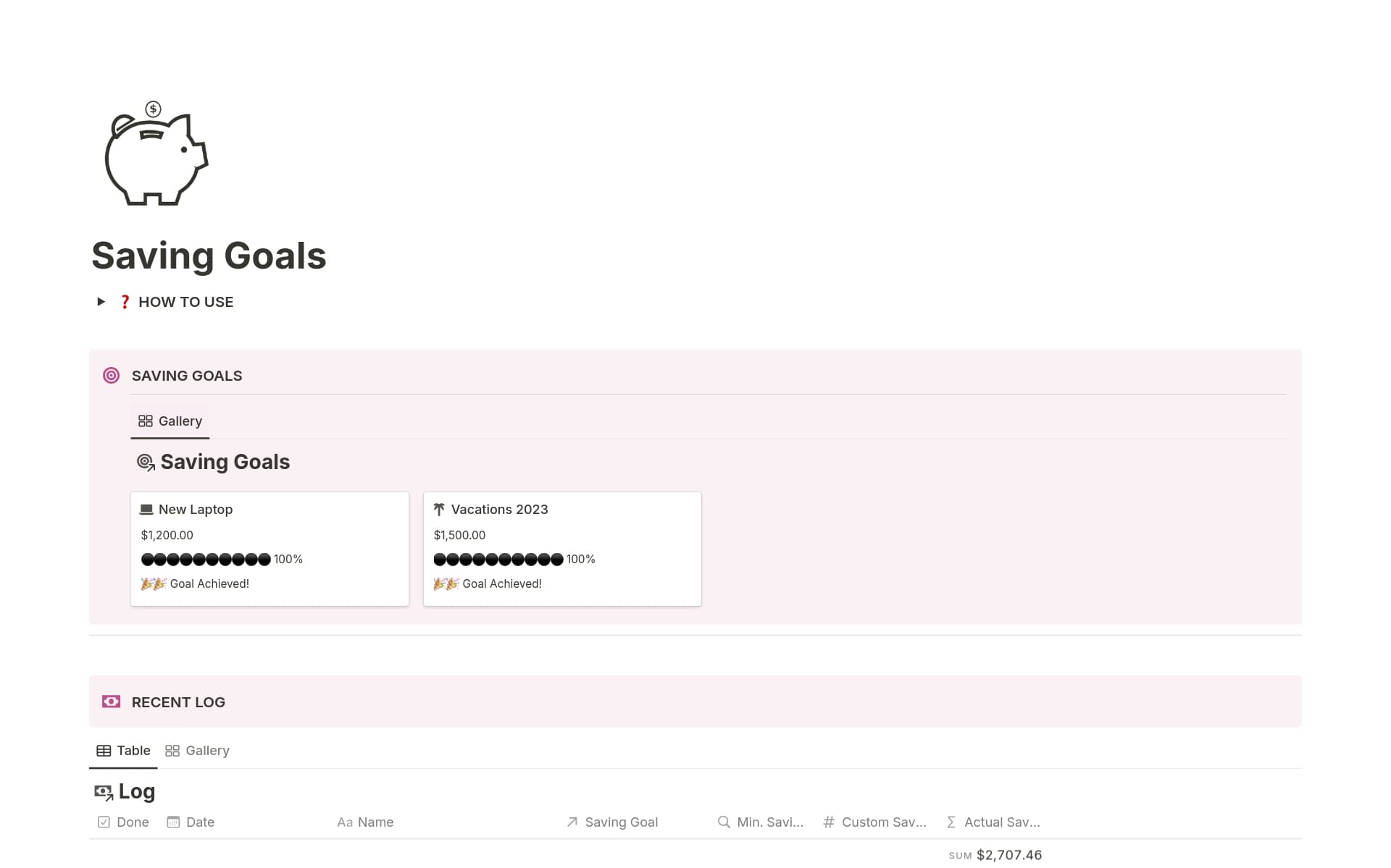 Makes it easy to set savings goals and track your progress.