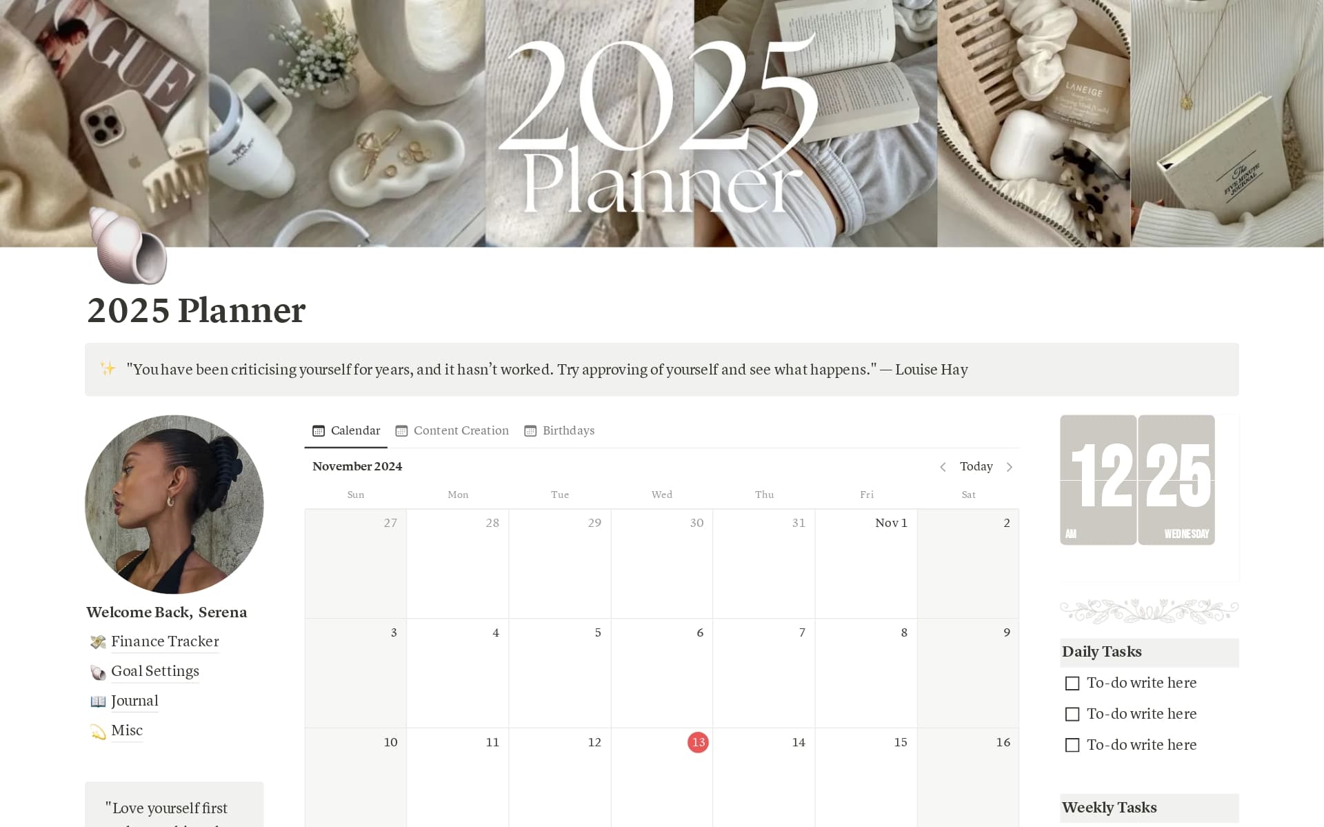 A template preview for Ultimate It Girl Planner