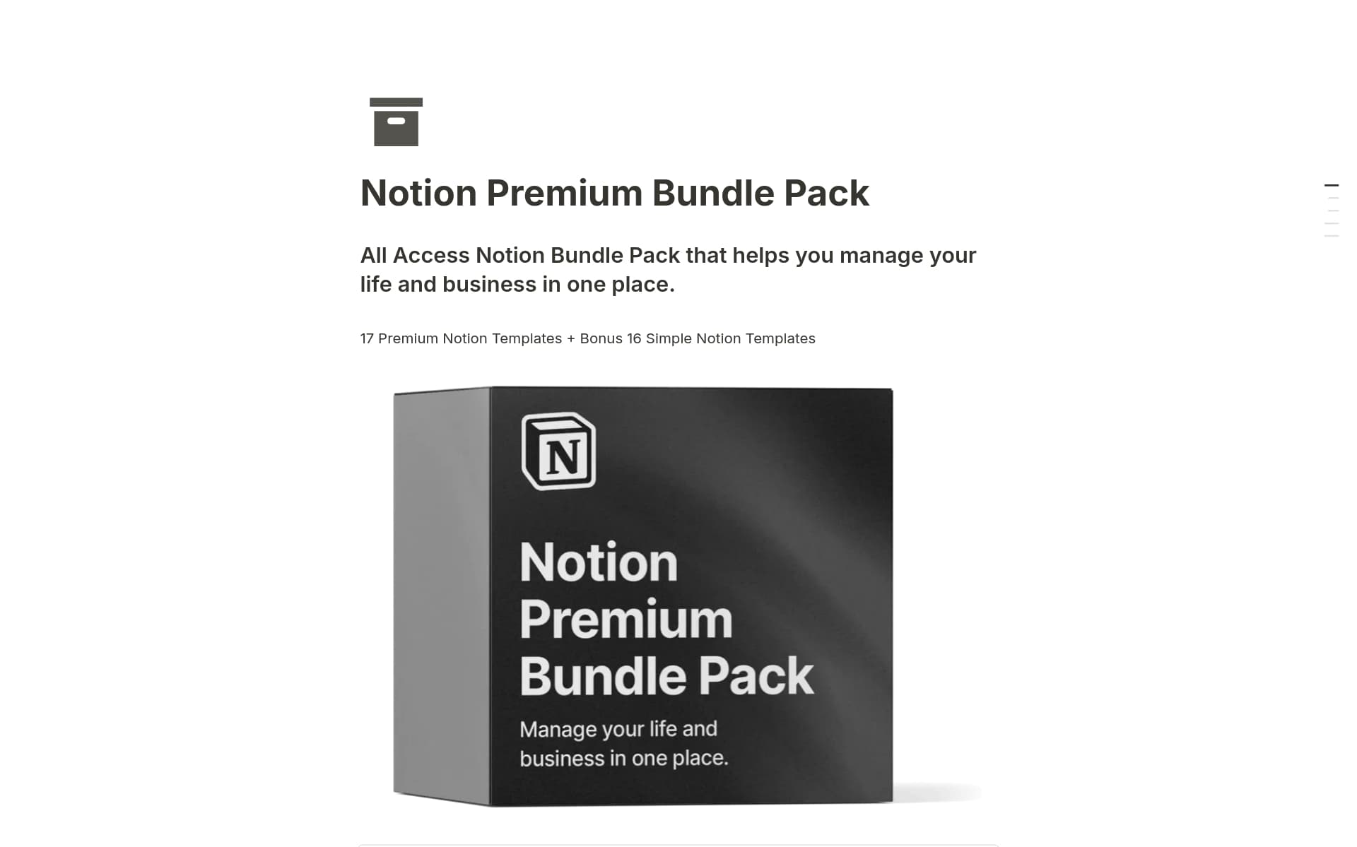 A template preview for Premium Complete Bundle Pack
