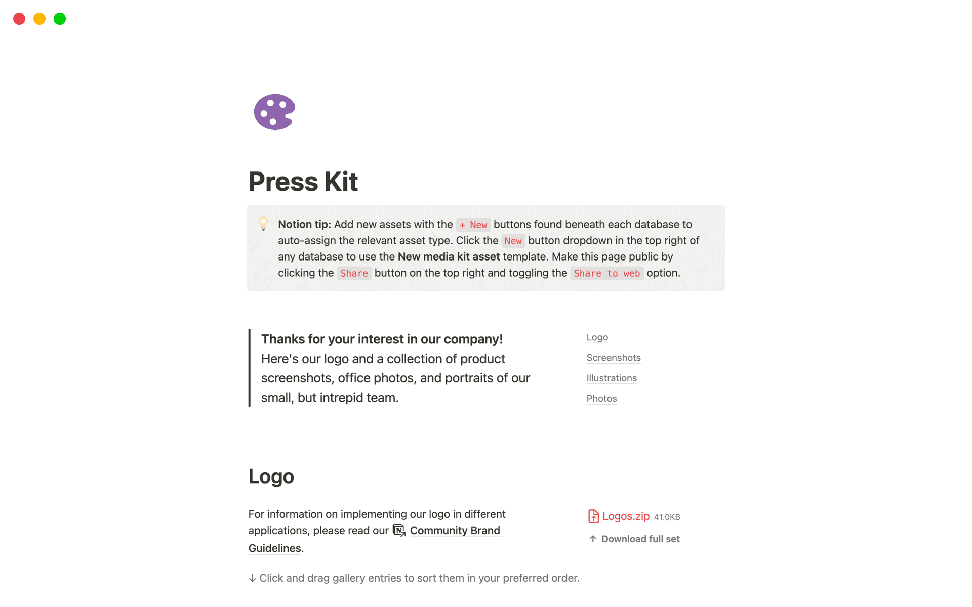 top-6-public-relations-kit-templates-in-notion 內的圖片