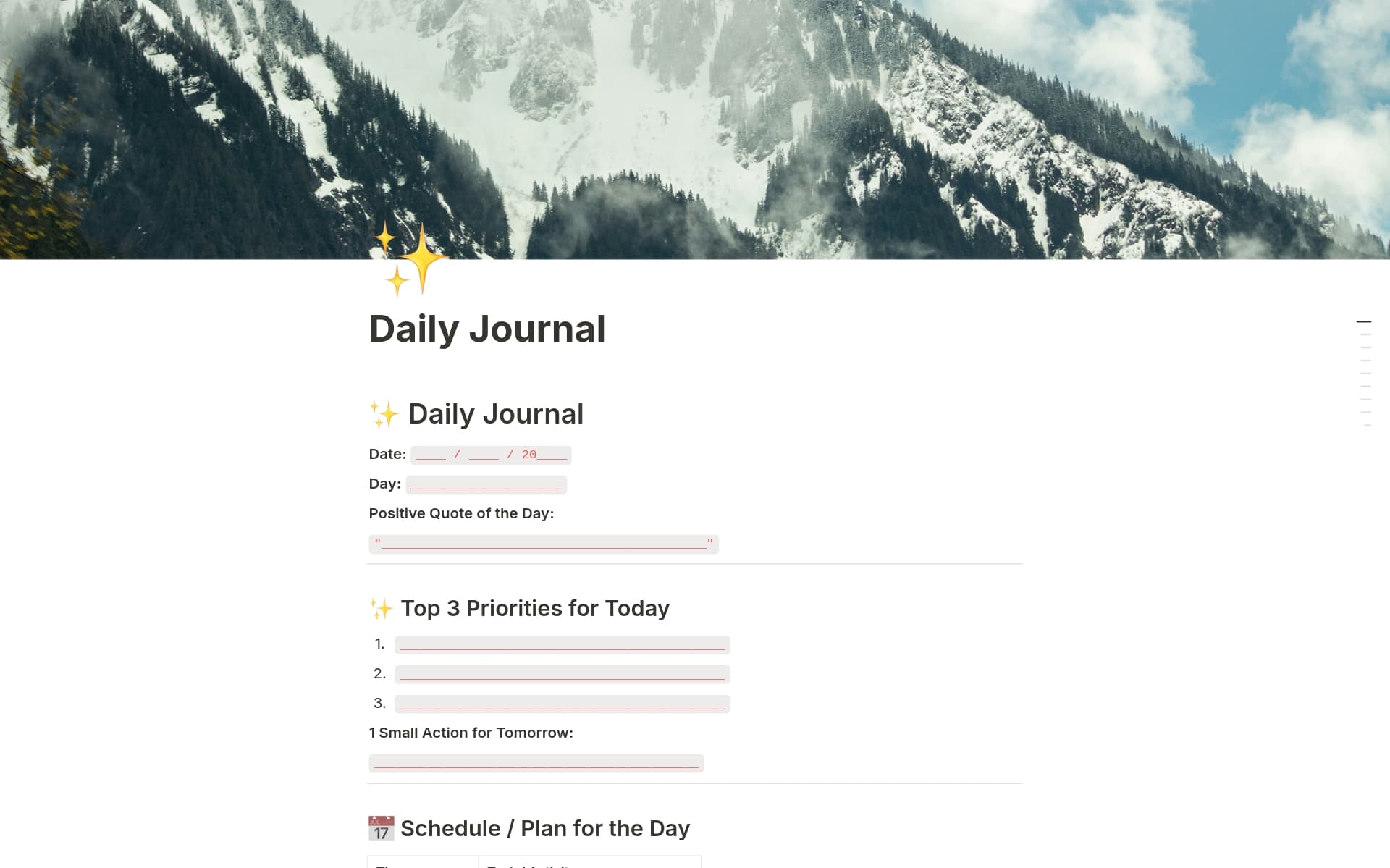 Daily Journal Template | Notion Marketplace