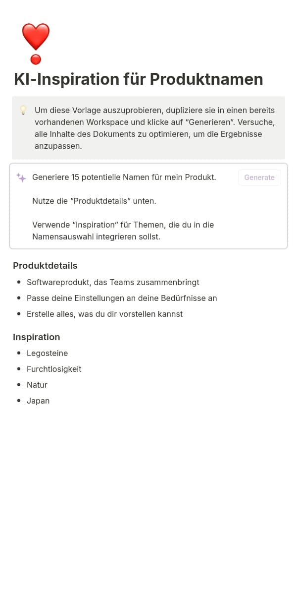 Screenshot der mobilen Notion-App