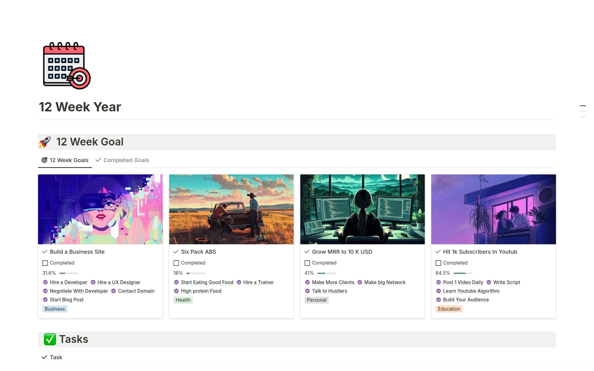 A template preview for 12 Week Planner