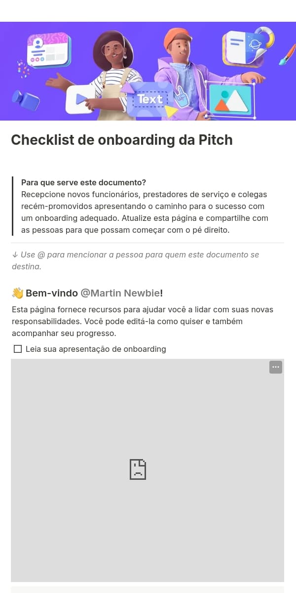 Captura de tela do aplicativo móvel do Notion