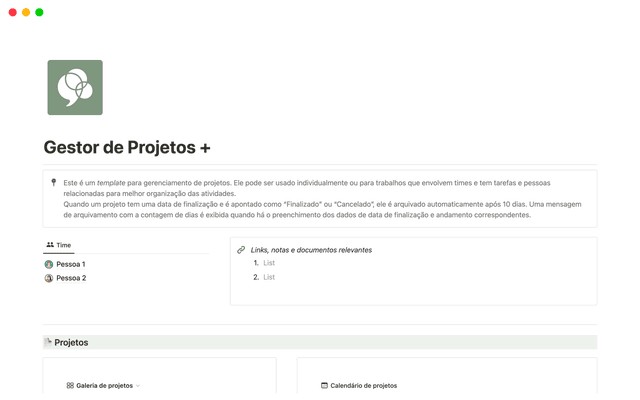 Gestor de Projetos +