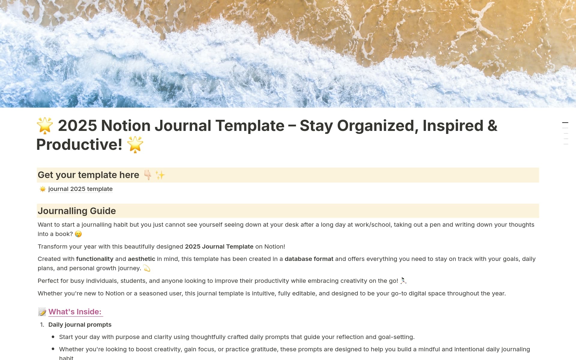 365 Quick Journaling (2025) Template by Polaris Lab | Notion Marketplace