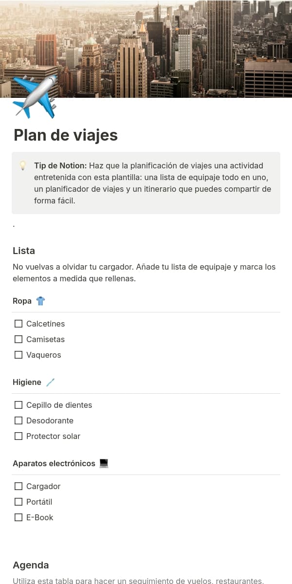 Una captura de pantalla de la aplicación móvil de Notion