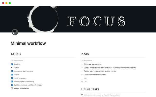 Minimal workflow
