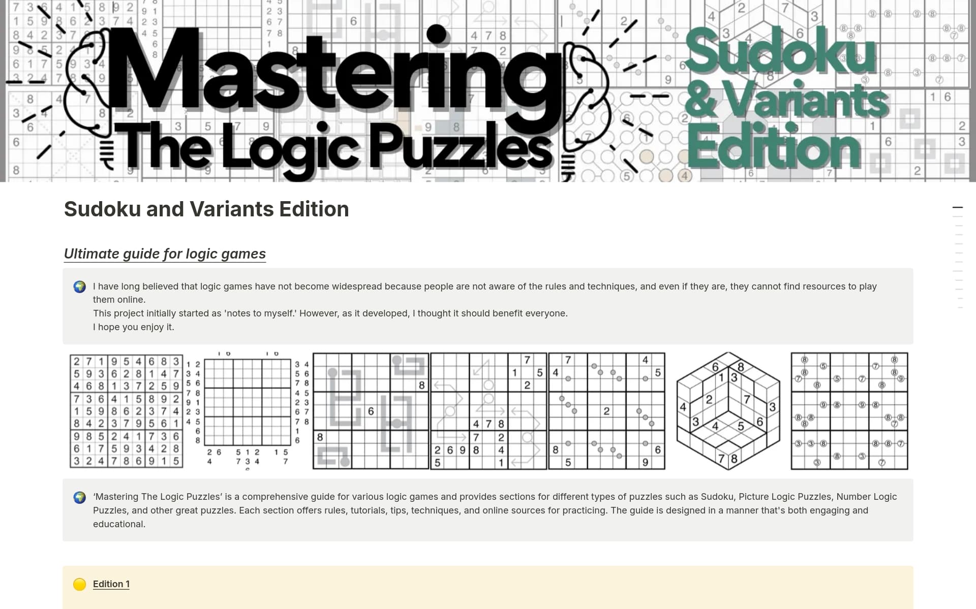 Logic Puzzles / Sudoku and Variants Edition Template by Murat Şahinoğlu | Notion Marketplace logic-puzzles-sudoku-and-variants-edition-template-by-murat-ahino-lu-notion-marketplace