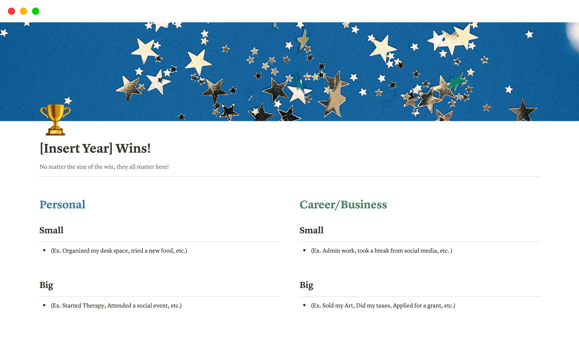 Celebrating Your Wins Template | Notion Marketplace