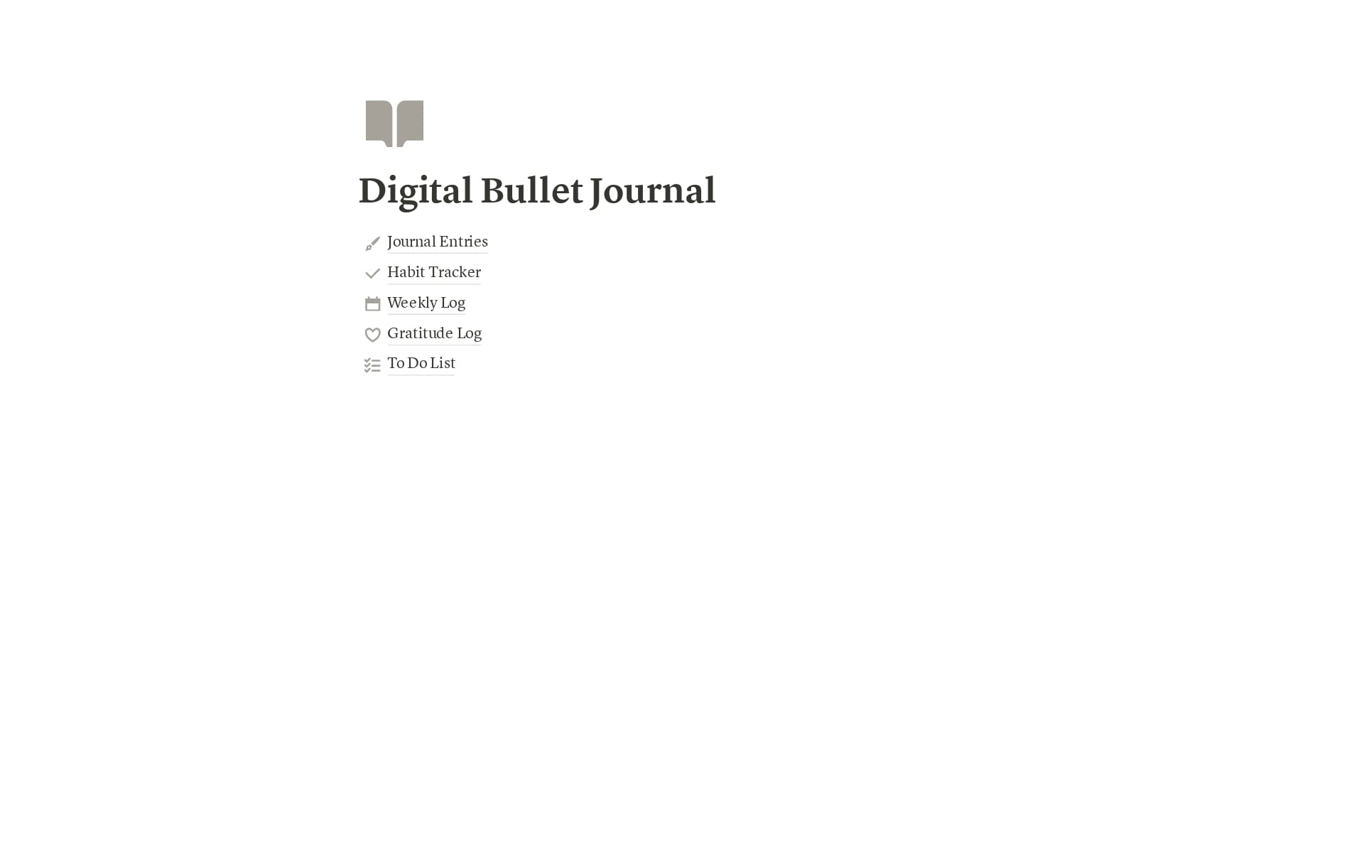 Digital Bullet Journal Template Notion Marketplace