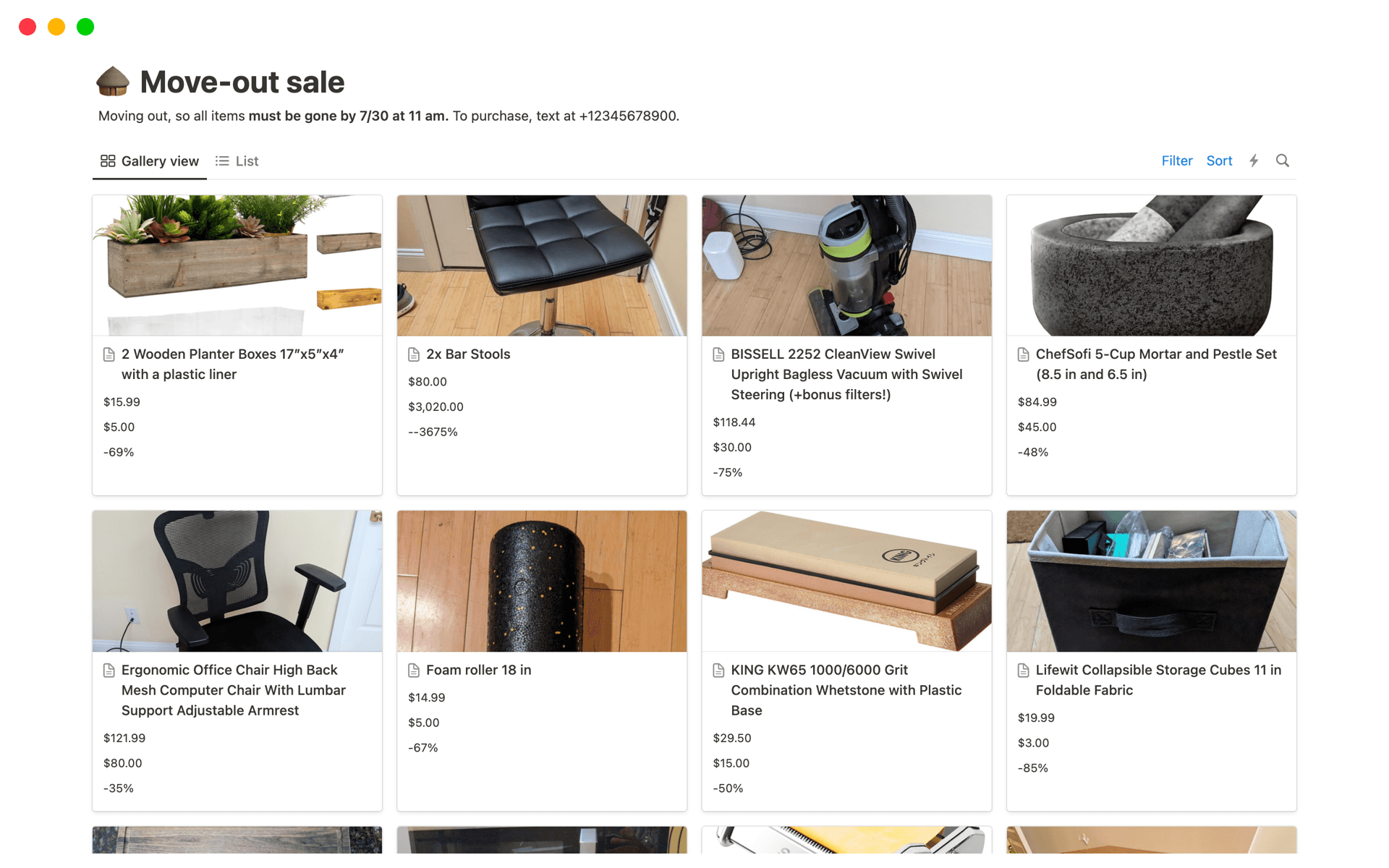 Sell your things quickly and in an organized manner with this template.