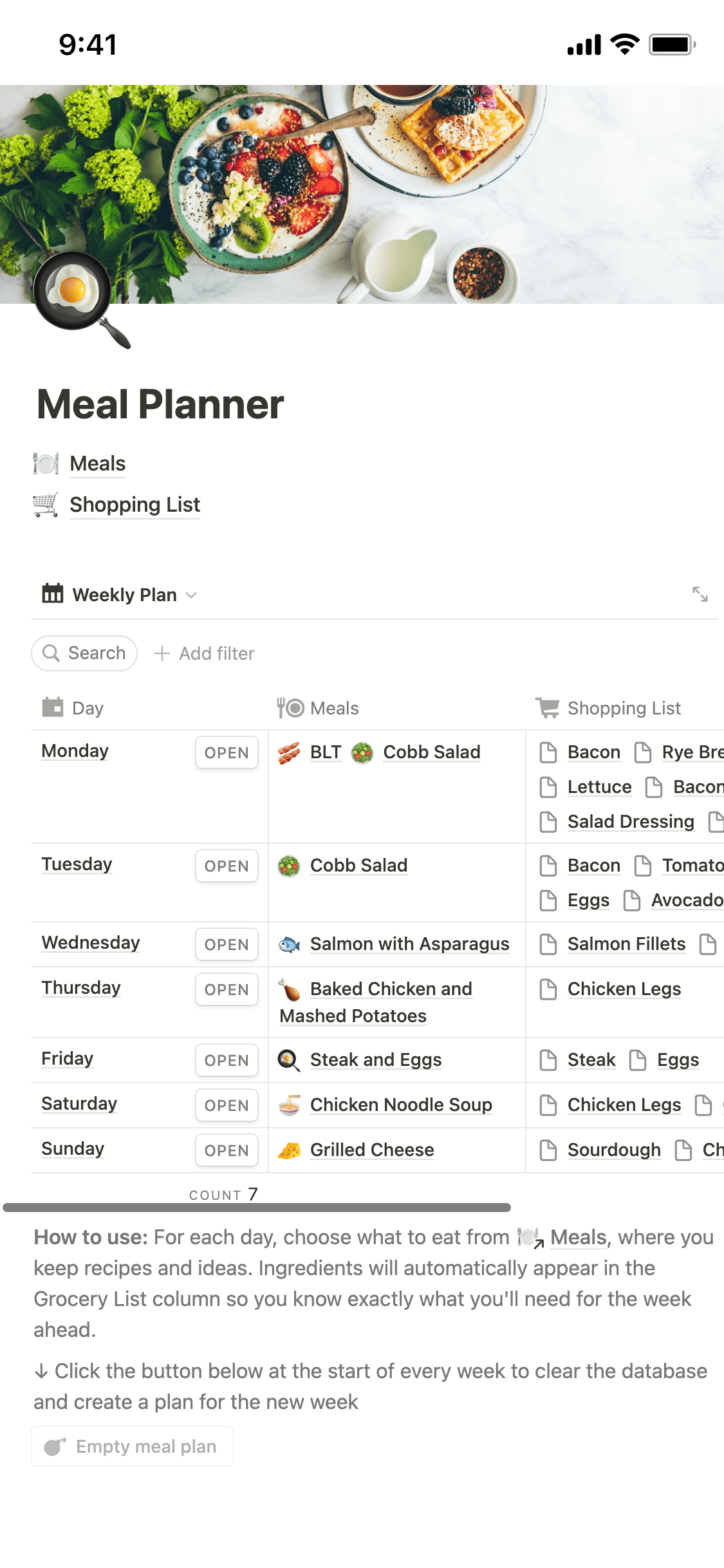 Una captura de pantalla de la aplicación móvil de Notion