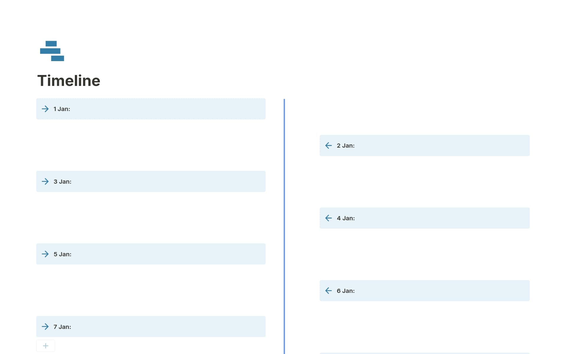 A template preview for Vertical Timeline Layout